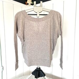 Nau Heather Gray Relaxed Knit V-Back Top
